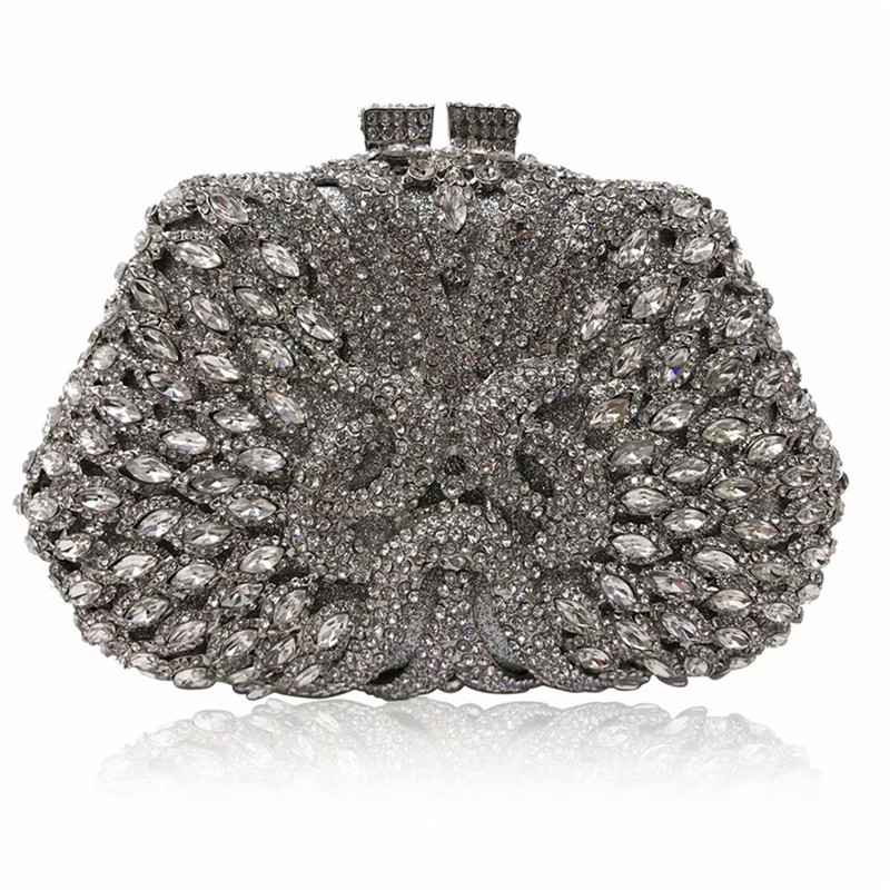 Latest Design Purse and Handbag Women Shoulder Bag Diamond with Crystal Day Clutch Lady Wallet Party Banquet Wedding Purses
