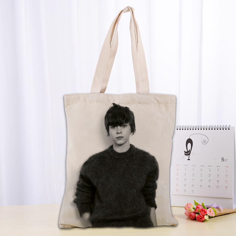Custom Bill Skarsgard Tote Bag Reusable Women Canvas Shoulder Bag Handbag Shoulder Pouch Foldable Canvas Shopping Bags