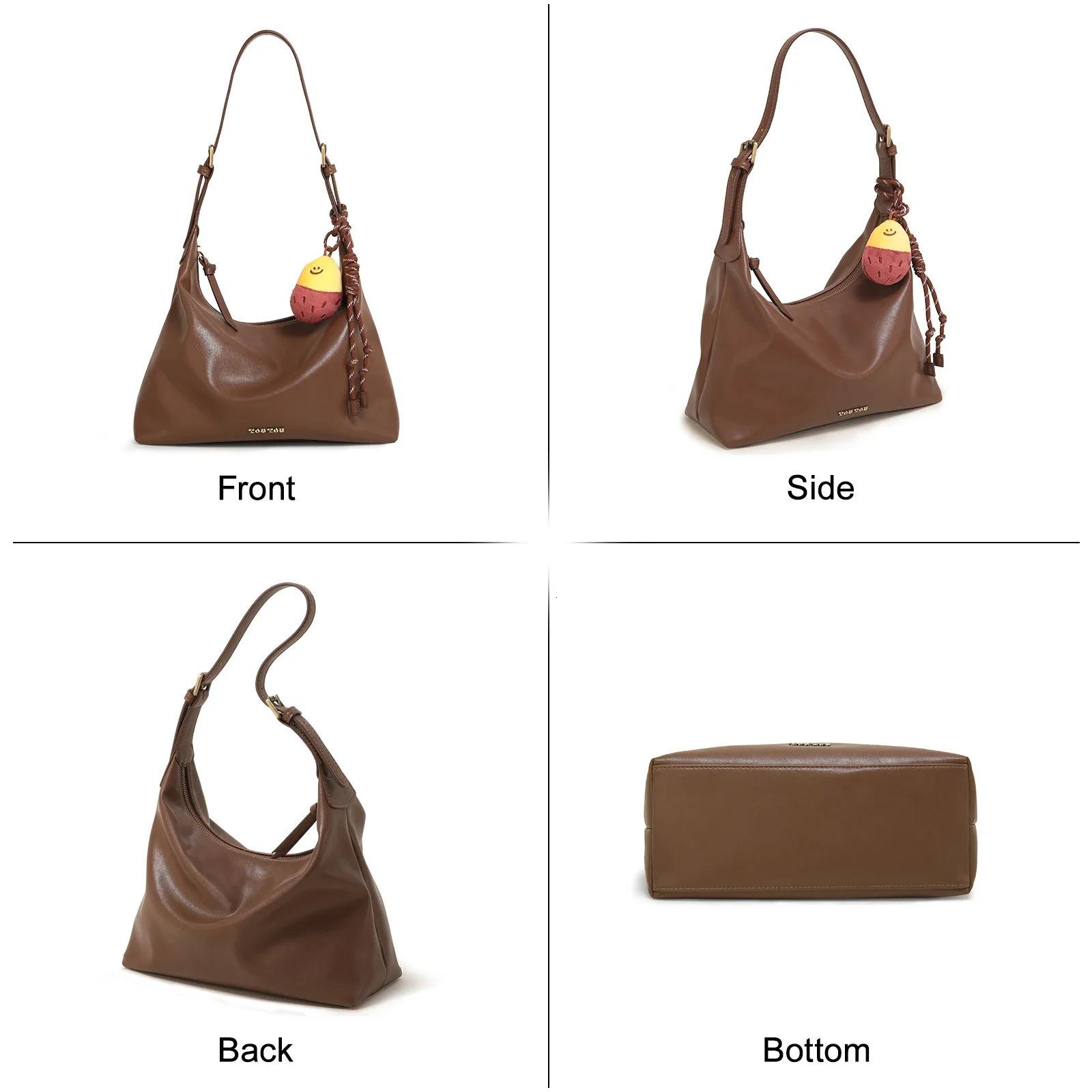 TOUTOU Large Capacity Christmas Handbag Original Sweet Potato Leisure Soft Cross Body Bag 241106