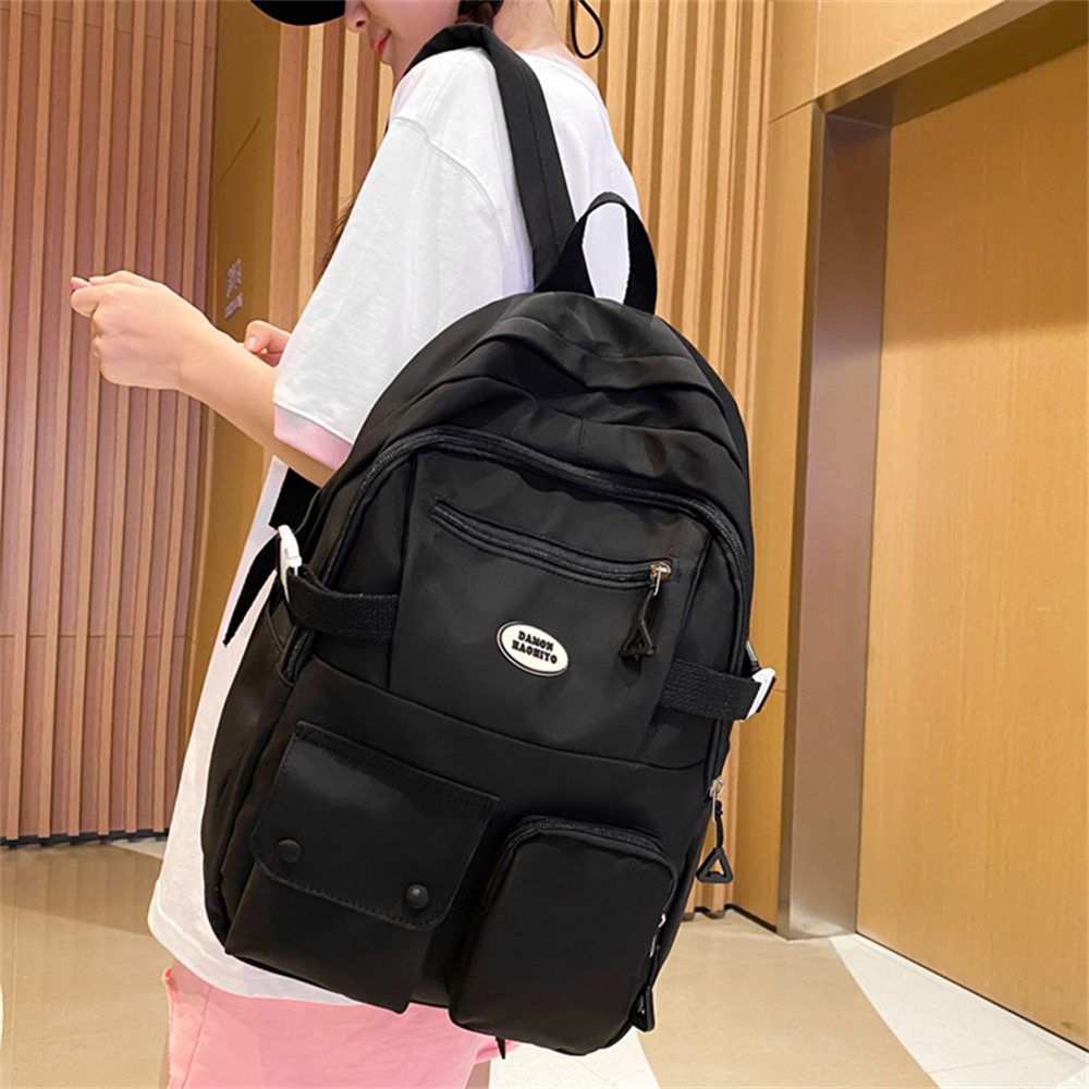 High-quality Nylon Ladies Backpacks Large-capacity Solid Color Ladies Schoolbags Teenagers Laptop Backpacks New Women Bags Sac