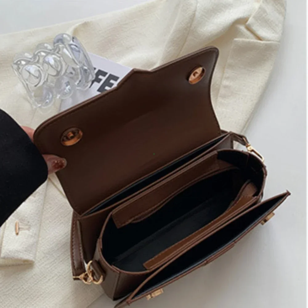 Pu Leather Shoulder Bag for Women Handbag Fashion Crossbody Bags Vintage Underarm Bag Square Satchel Сумка Женская 2024 Тренд