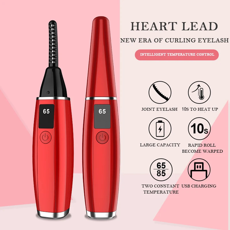 Heated eyelash curler electric eyelash curler USB charging eyelash curler tool with LCD display screen used for quick and natural eyelash curling 2411