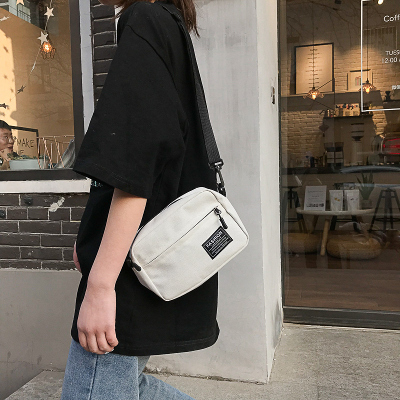 Shoulder Bag for Women Handbag Rectangle CrossBorder Canvas Leisure Fashion Bag Ladies Embroidered Han Female Pocket Purse
