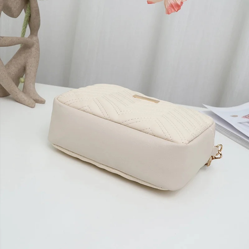 Single Shoulder Bag Fashion PU Material Exquisite Trendy Design Sense Printed Shoulder Strap Small Square Bag