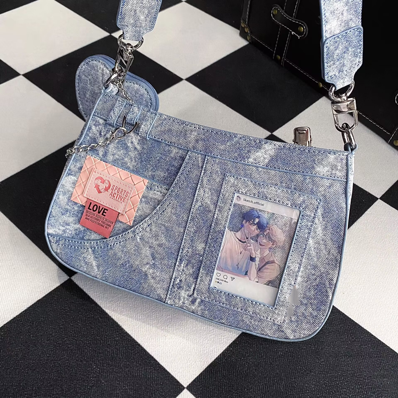HAEX Y2K Women Bag 2023 Trend Denim Tie Dye Idol Card Ita Bags Subculture Harajuku Bolso Mujer Fashion New Sac A Main Femme