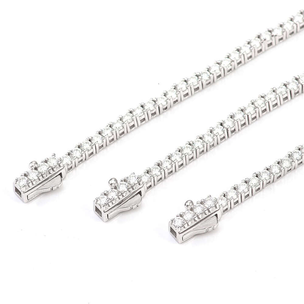Real 10K 14K Solid Gold Moissanite Diamond Men Women 2Mm Clover Femme GRC Certificate Tennis Bracelet