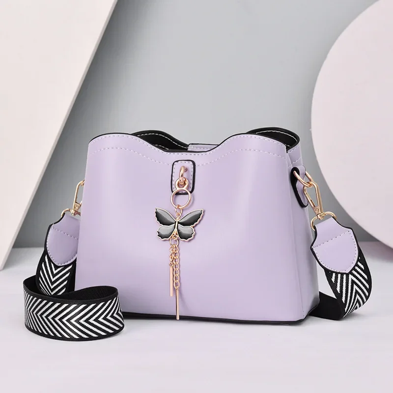 2023 Women White Handbag New Designer Butterfly Tassel PU Leather Messenger Bags Ladies Crossbody Female Tote Shoulder Bag