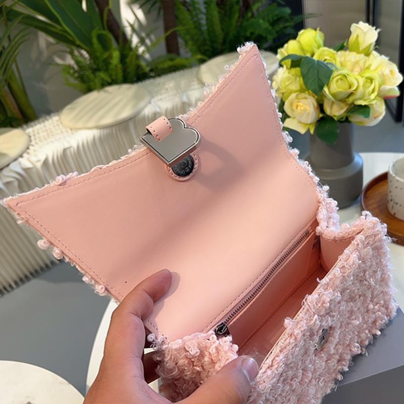 Designer Tech Fleece Fur Handbags Womens Purses Small Size Banquet Clutch Elegant High Quality Crossbody Bag free shipping