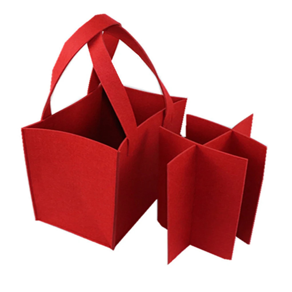 1 red wine gift bag felt bottle bag 6 reusable party picnic beer bottles 241107