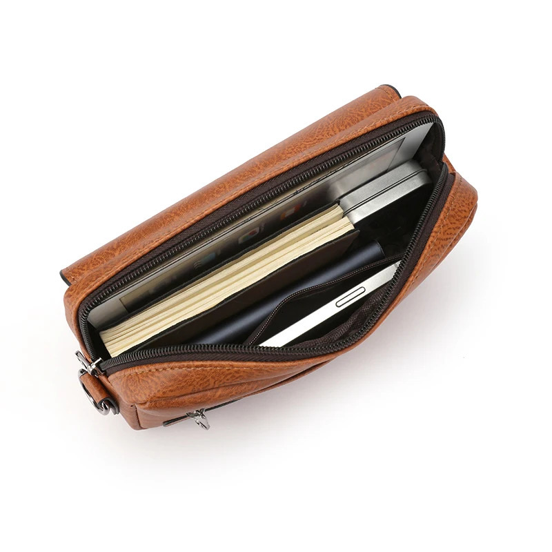 Casual Mens Handbag Shoulder Bag Lightweight Pu Leather Purse Small Crossbody Fashion Stylish Messenger 241106