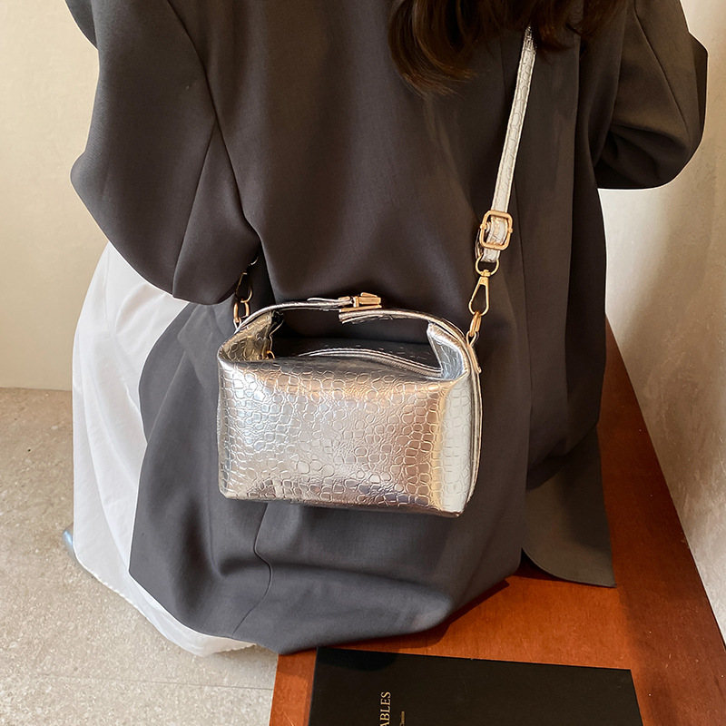 Fashion Female Shoulder Bag Alligator Pattern Small Square Bags for Women Pure Color Vintage Crossbody Bags PU Leather Handbags
