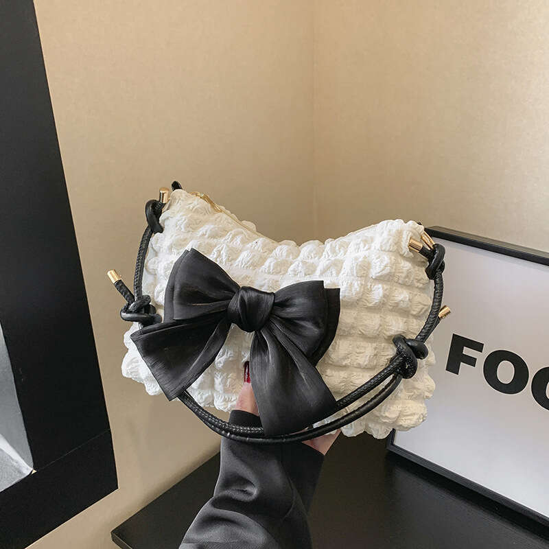 Women's 2023 Summer New Korean Bow Underarm Minimalist Fashion Casual Shoulder Bag