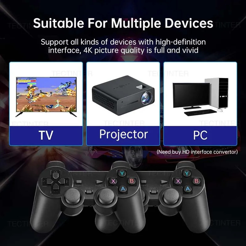 Video game console with built-in 20000 game wireless controller TV game stick 4K high-definition retro mini handheld game player 241106 - view 7