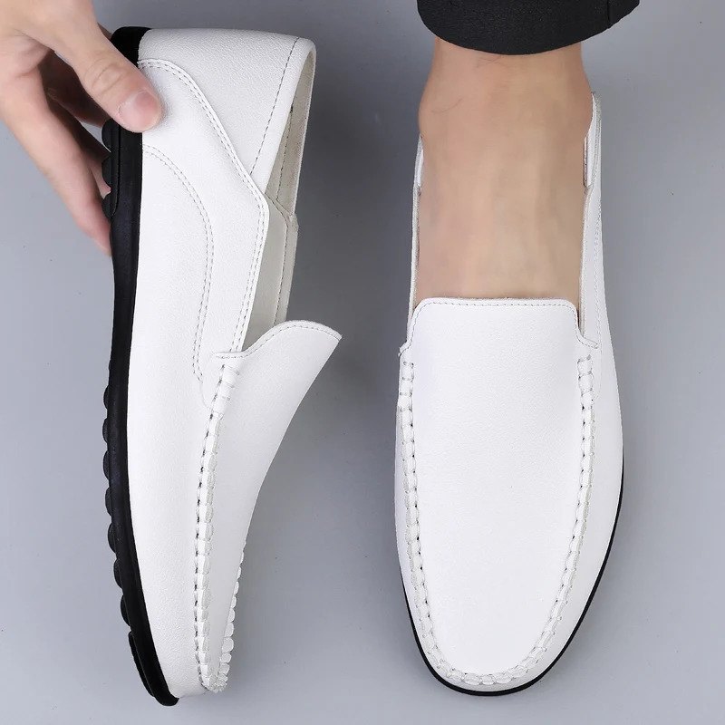 Plus Size 47 Leather Mens Shoes Casual Official Mens Shoes Moccasins Italy Breathable Sliding Mens Shoes 241106