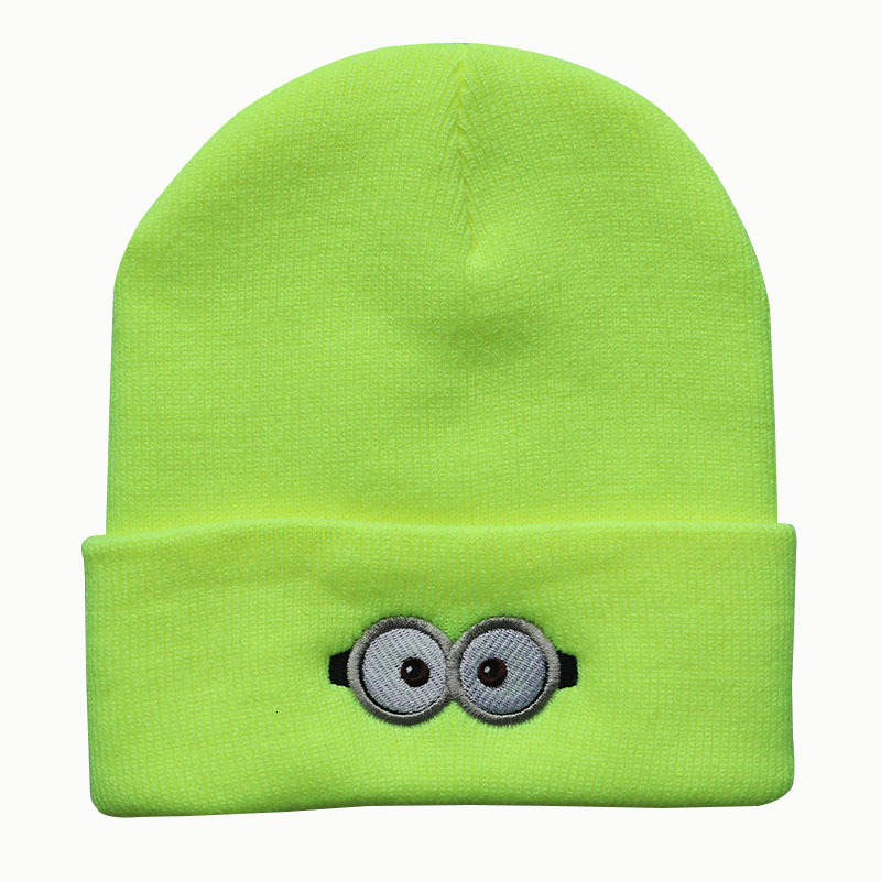 High quality design, Autumn Winter and Male Female New Anime Cartoon Eye Glasses Embroidered Warm Knitted Hat