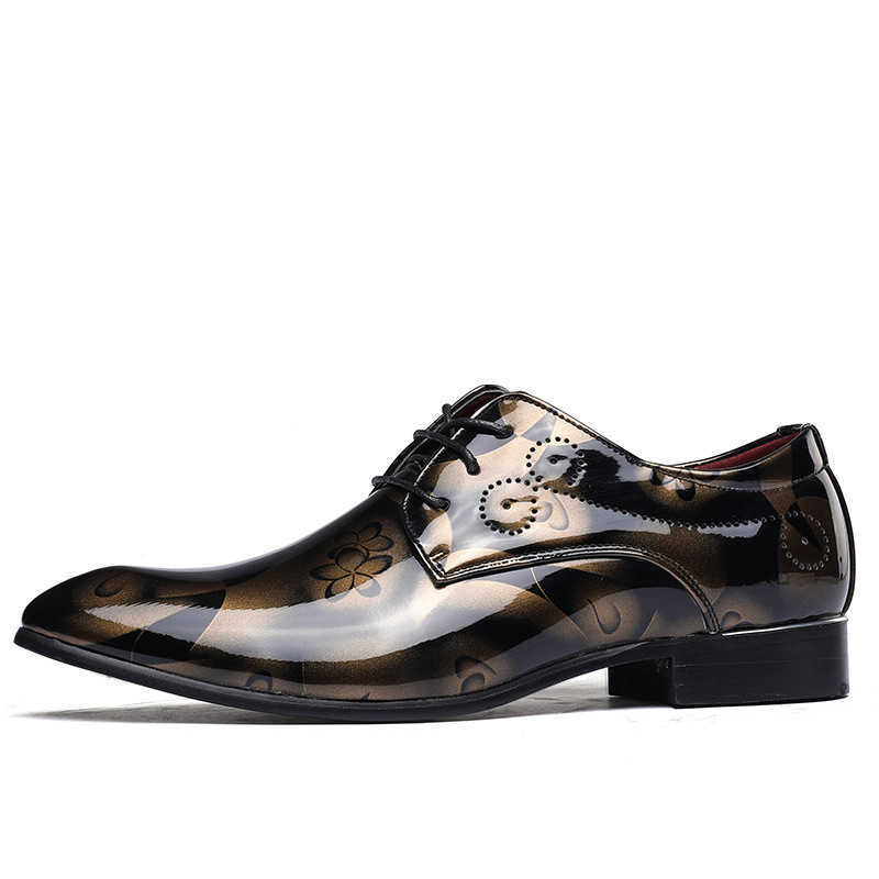 CMM Fashion British Mens Shoes New Shoes Bright Casual Leather Shoes Lace Up Shoes