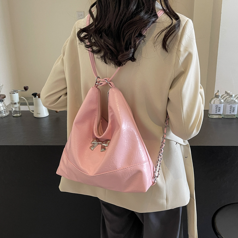 LEFTSIDE Design Small PU Leather Shoulder Bags for Women 2024 Retro Vintage Female Korean Fashion Underarm Bag Chain Handbags