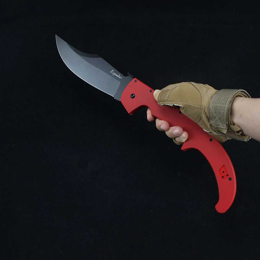 Cold professional hunting knife 8Cr13MoV steel blade 17.16 inches espada XL EDC military tactical outdoor large folding knife X241107