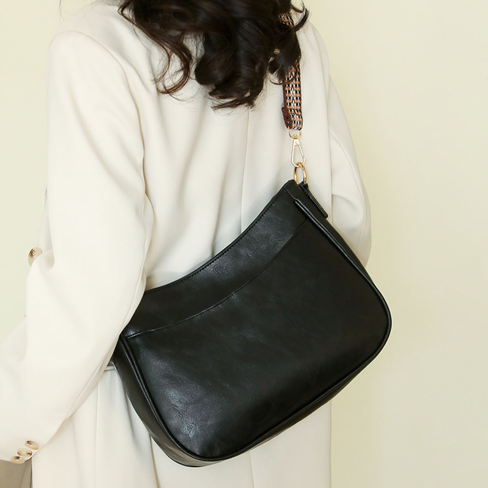 Vintage Trendy Crossbody Bag PU Leather Shoulder Purse with Guitar Strap Satchel Purse Underarm Bag for Women and Girls