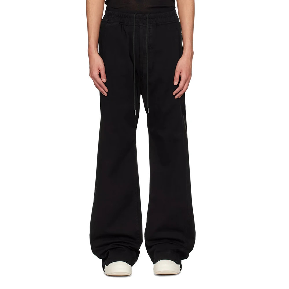 Harajuku Streetwear Black Flared Joggers Men Relaxed Fit Gray Flare Sweatpants Casual Patchwork Sweat Pants 100% Cotton 241104