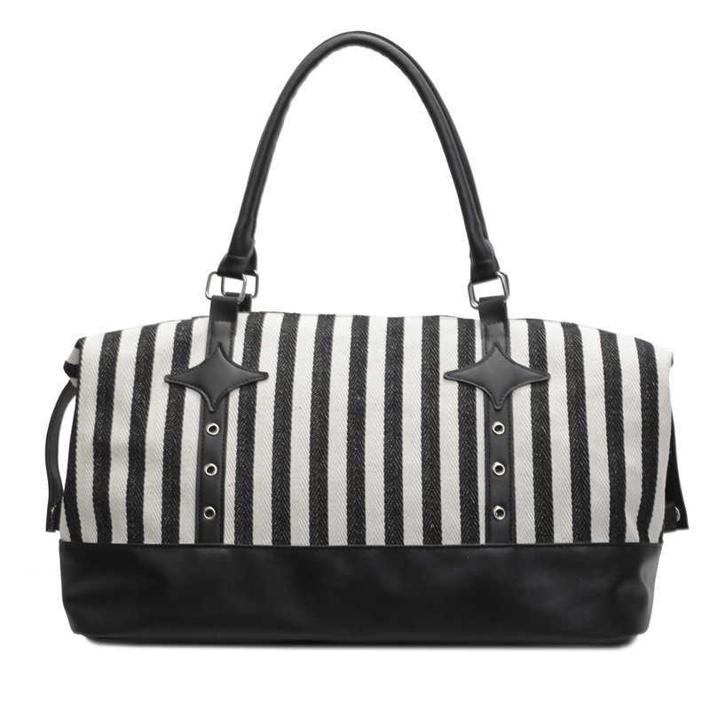 Fashion striped casual yoga bag for women, Korean version, trendy sports and fitness bag, short distance business trip, boarding travel bag 241107