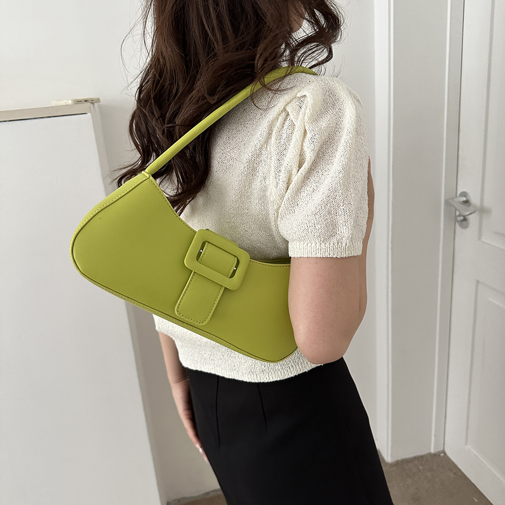 Y2K Women Shoulder Bags PU Fashion Stylish Shoulder Bag Zipper Solid Color Simple Daily Shopping Travel Portable Purse