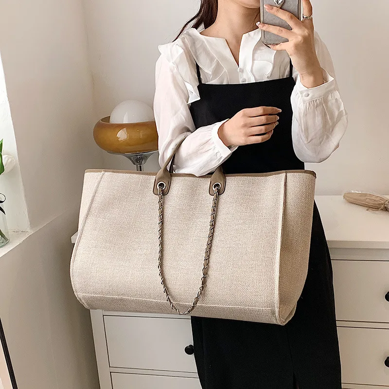 2024 New Women's Shoulder Bag Bucket Bag Fashion Large Capacity Handbag Chain Tote Travel Totes Weekend Jumbo Canvas Bags