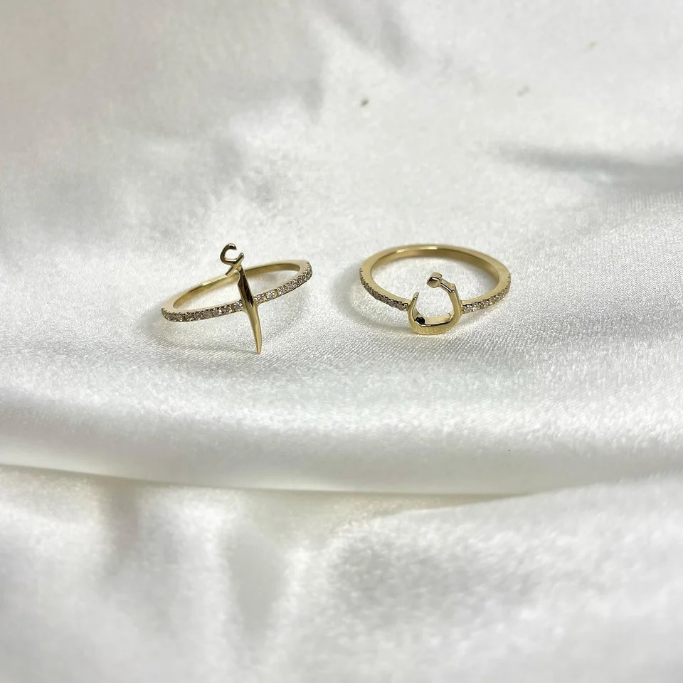 Customized Arabic Initial Zirconia Ring High Quality 925 Silver Muslim Womens Ring Islamic Womens Gift 241106