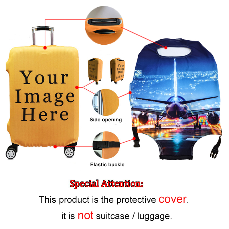 Customize Your Image On Suitcase Cover Women Travel Luggage Suitcase Protector for Boys Girls Animal Durable Protective Cover