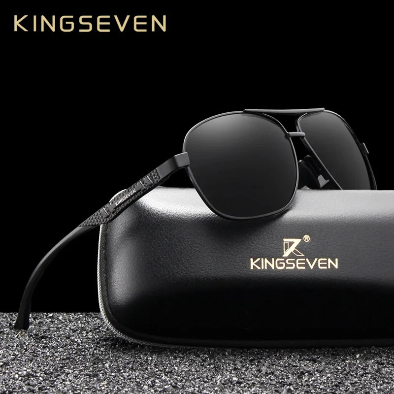 KINGSEVEN Polarized UV400 Mens Sunglasses HD Lens Pilot Goggles Aluminum Glasses Womens Oculos de Sol Glasses 241106