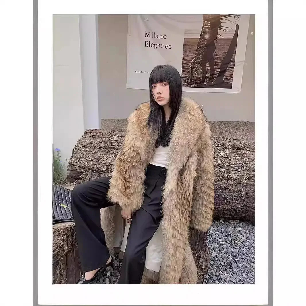 Winter encrypted leather mink jacket womens long strip clip on leather youth jacket 241107