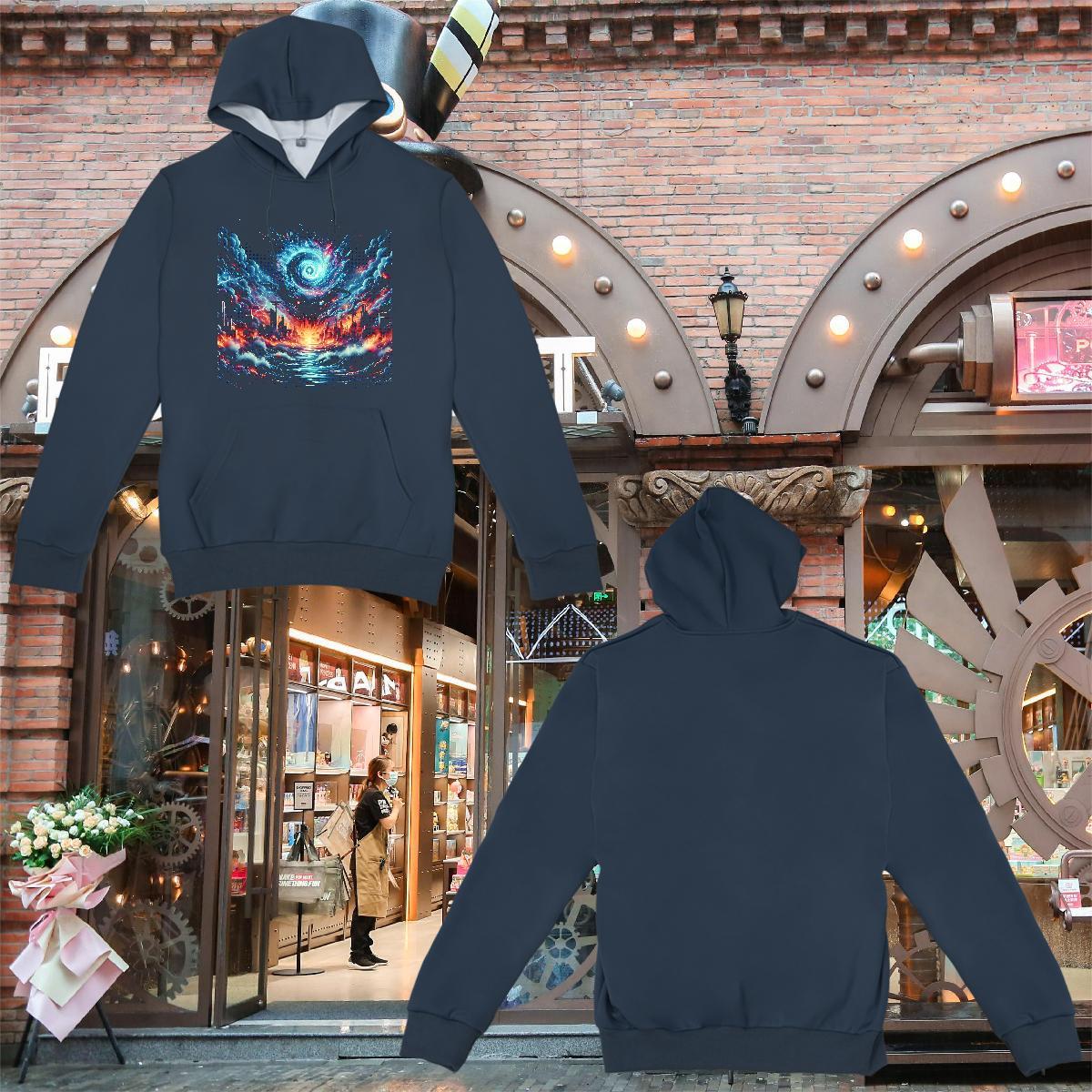 Classic Casual Mens Hoodie Hooded Collar Breathable Warm Men Tops Hoodie Custom Print Oversized Clothes Hoodie Street wear Hip Hop Velvet Thick