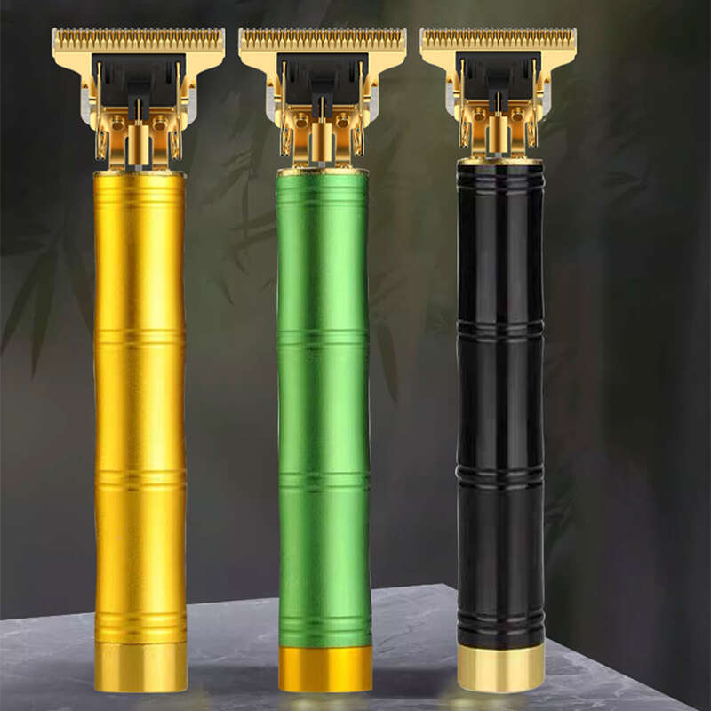 Professional Cordless Men's Clipper Kit New Rechargeable Electric Hair Cutter with Bamboo Design for Home or Salon Use