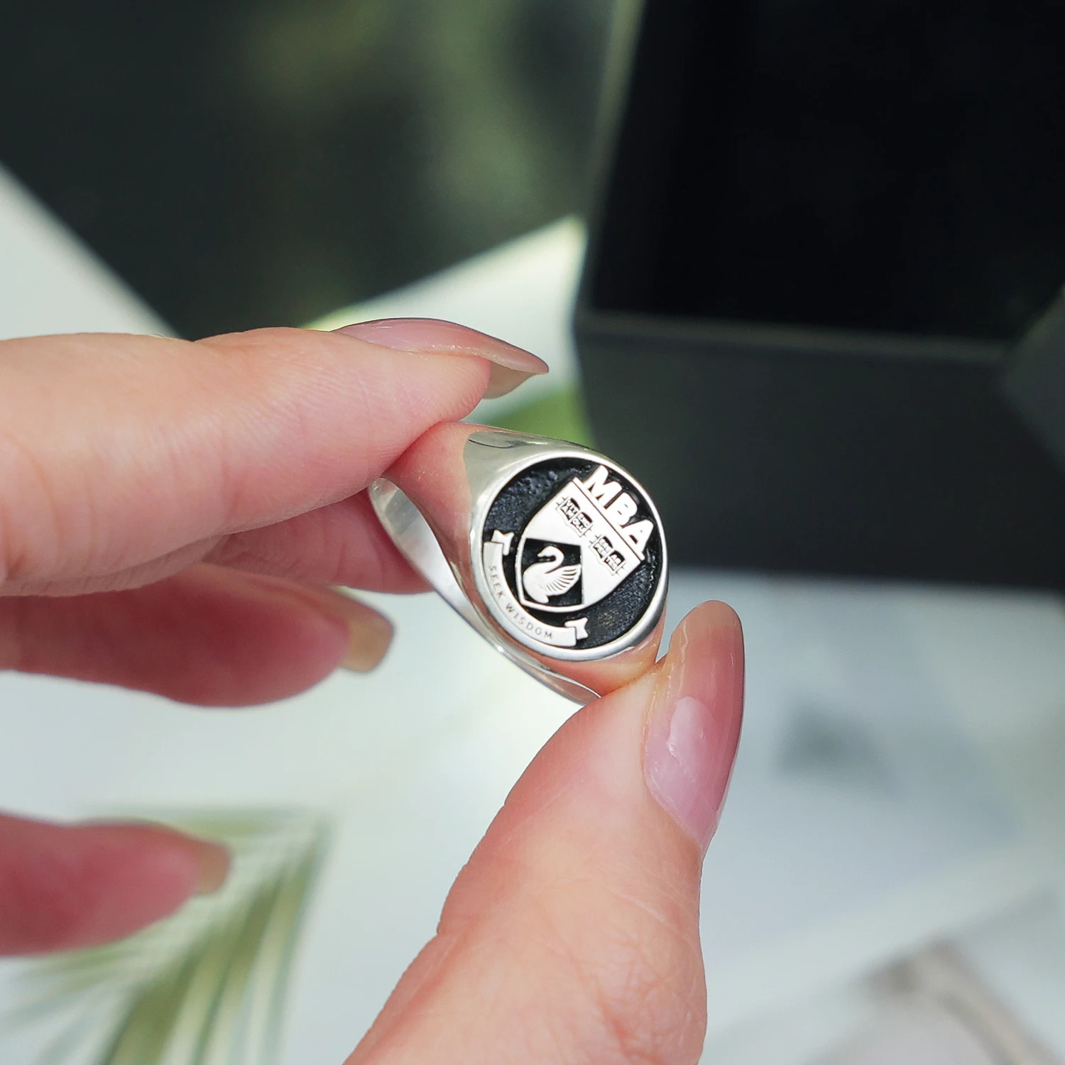 Customized personalized 3D 13mm ring womens fashion ring 925 silver ring family gift wholesale 241106