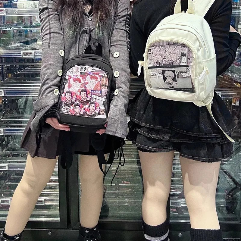 2024 Spring Ita Bag Sweet Transparent Backpack Canvas Japanese Women Cute Display School Bag Simple 241107