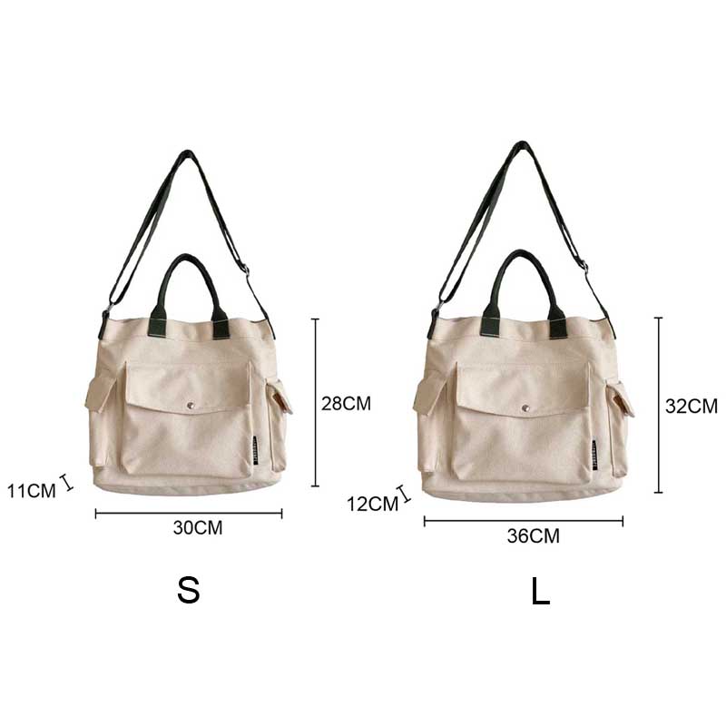 Hylhexyr Women Cotton Canvas Messenger Bags Tote Magnetic Buckle Shopping Bag Travel Handbag With Adjustable Shoulder Strap