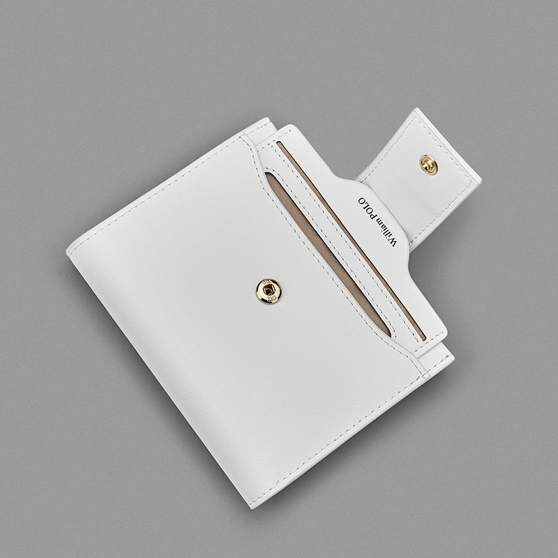 WILLIAMPOLO Bee Wallet Women Short Small Purse Card Case Simple Ladies Female Fashion New Design Genuine Leather