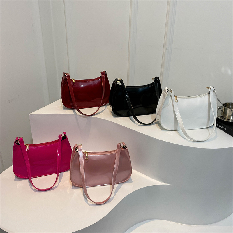 Fashion Women's Handbags Retro Solid Color PU Leather Shoulder Underarm Bag Casual Women Designer Hobos Bag