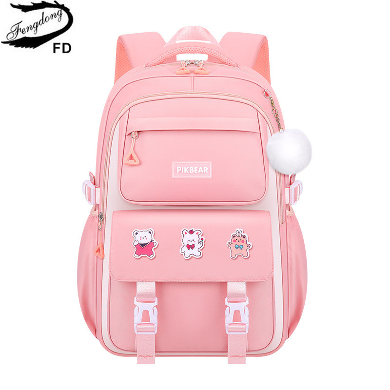 kids school bags for girls cute pink bookbag elementary school backpack children gift large capacity backpack with many pockets