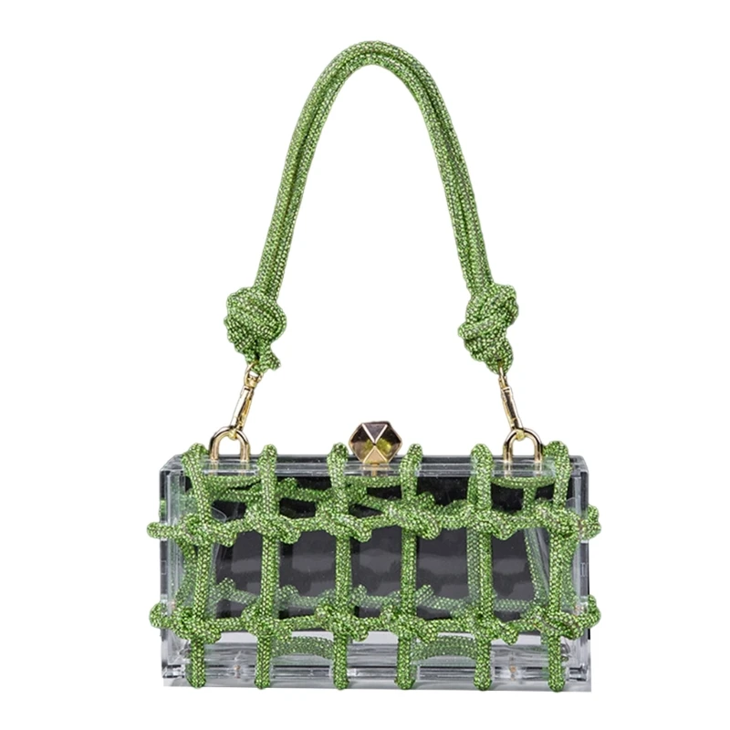 2024 Lady Purse Armpit Bag Acrylic Clutch Wedding Underarm Bag Clear Evening Bag Party Handbag for Girl Women