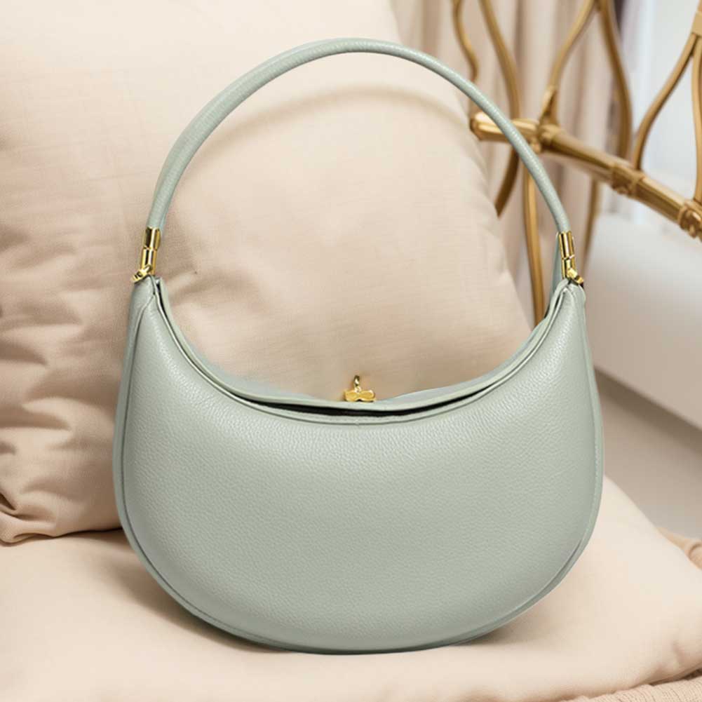 Trendy Half Moon Bag Leather Luxury Handbag Design Tote Bag for Women Shoulder Bag Female Chic Top Handle Ladies Casual Clutch