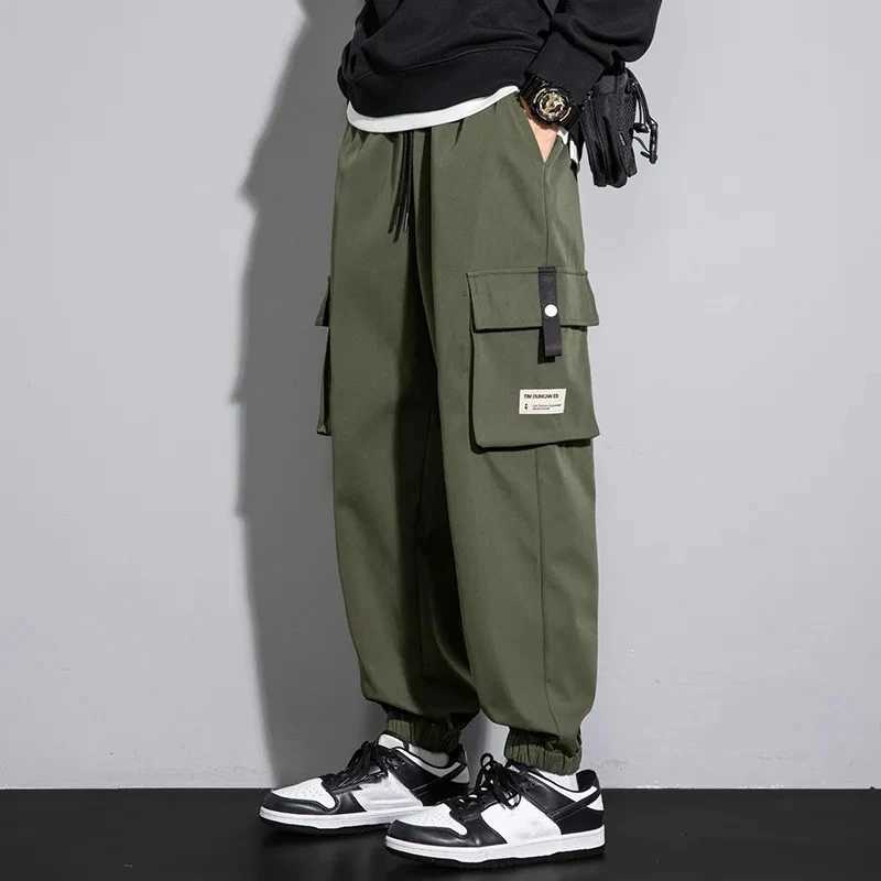2023 Winter Men Y2k Vintage Baggy Pants Thicken Warm Pants Mens Fleece Cargo Ankle-length Joggers Harem Pants Oversize Trousers LX241107