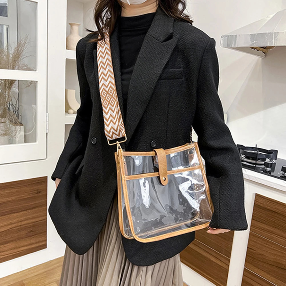 Transparent PVC transparent sling shoulder cross body bag sports stadium approved womens handbag transparent wallet concert sports event 241107