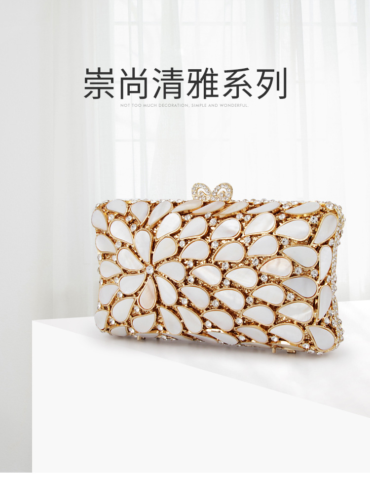 XIYUAN Women's Gold/Silver Shell Handbags Women Mini Lipstick Clutch Crystal Evening Bags Wedding Party Rhinestone Handbag Purse