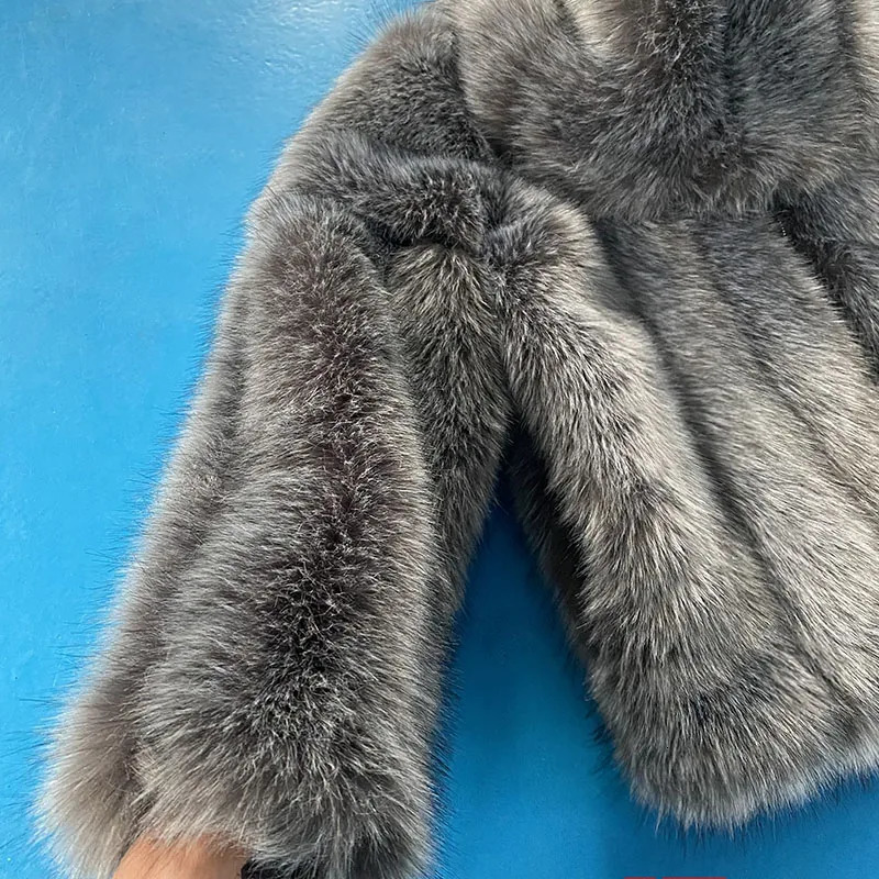 FANPUGUIZHEN Faux Fox Womens Fur Coat Thick Coat Fake Fur Leather Jacket Fashion Mink Coat Winter 241107