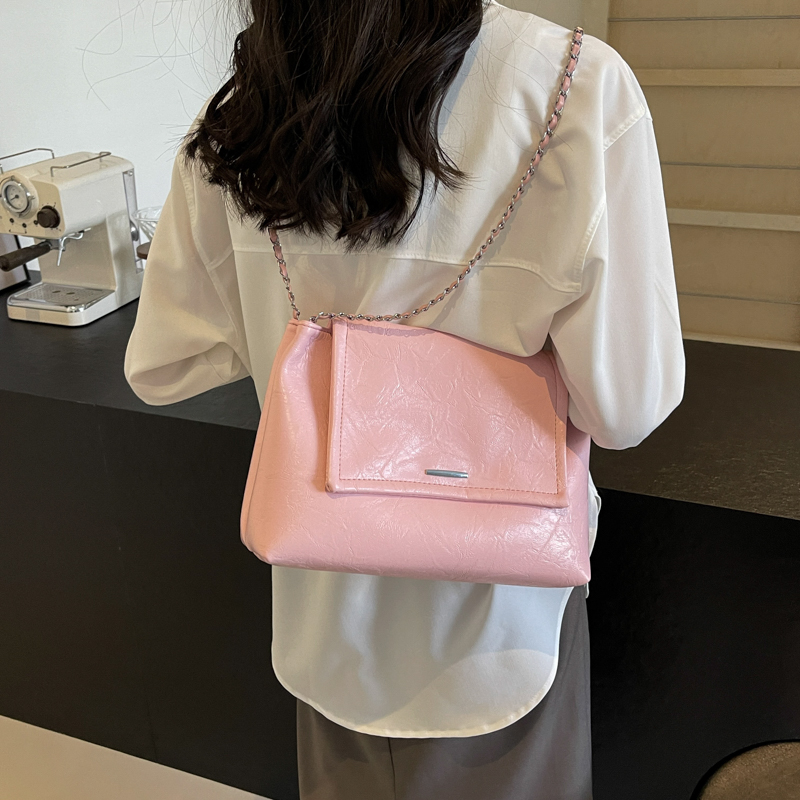 LEFTSIDE Small Design Silver Crossbody Bags for Women 2024 Korean Fashion Handbags and Purses Leather Chain Shoulder Bag