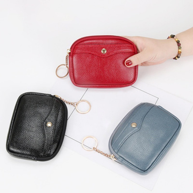 Fashion Women Mini Wallet Leather Female Purse Card Holder Coin Short Small Zipper Keychain Clutch Bag