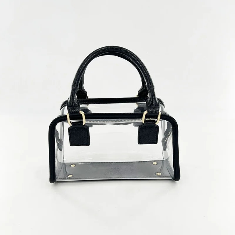 Street Jelly Transparent Bag Laser Symphony Beach Bag PVC Portable Single Shoulder Oval Large Capacity Fashion Womens Bag 241107