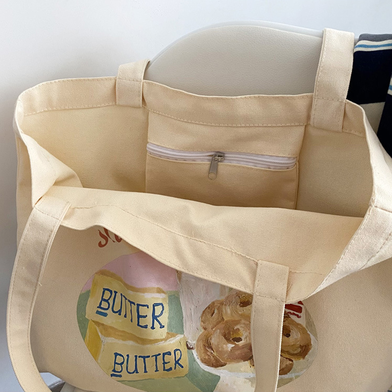 Women Canvas Shoulder Bag Food Supermarket Shopping Bags Ladies Cotton Cloth Fabric Grocery Handbags Tote Books Bag For Girls