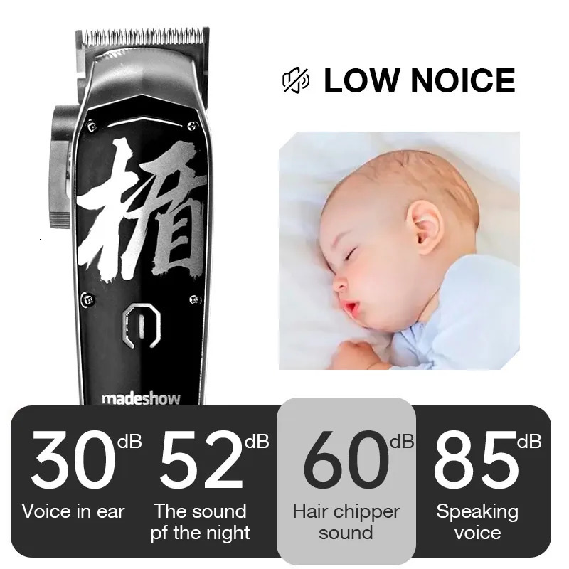 Madeshow m10 Hair Cutter Professional Oil Head Gradient Clipper Plated Ceramic Blade 7000rpm Salon Trimmer 241106